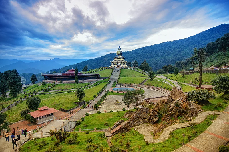 The Buddha Park has a 130-foot statue of Shakyamuni Buddha