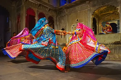 Shutterstock : A shot from the Rajasthan International Folk Festival (RIFF), an annual cultural extravaganza held in Jodhpur, showcasing the vibrant tapestry of Rajasthans traditional music, dance, and arts.