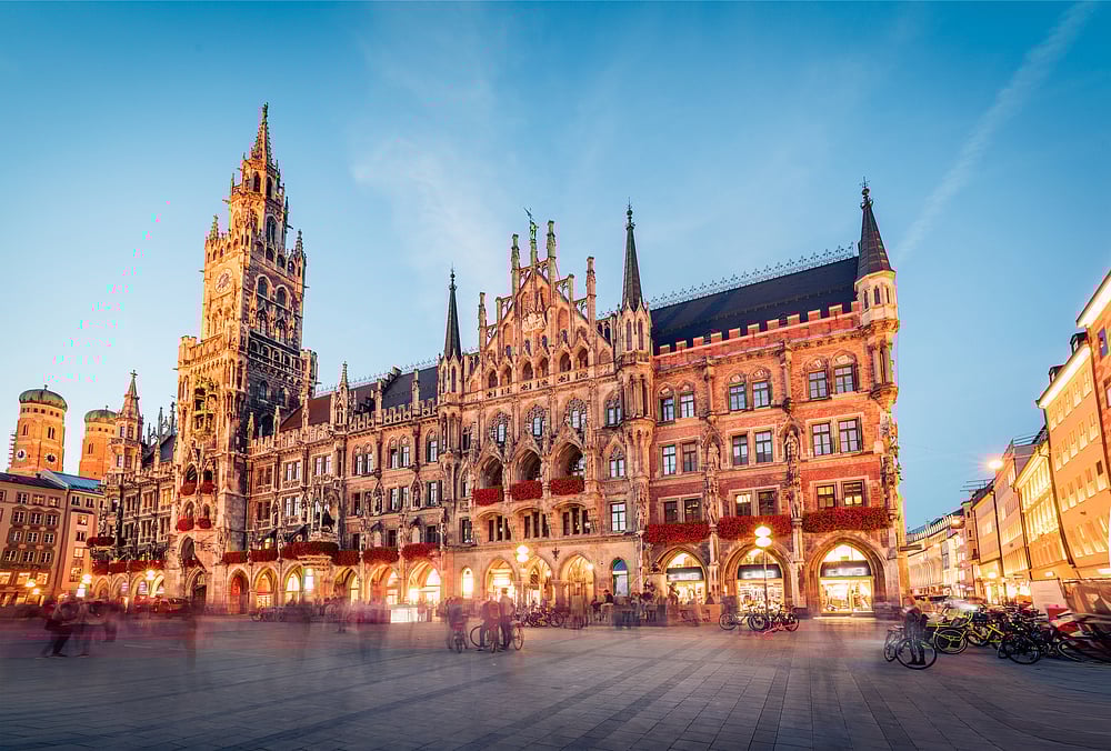The historic Marienplatz is a famous square located in the heart of Munich