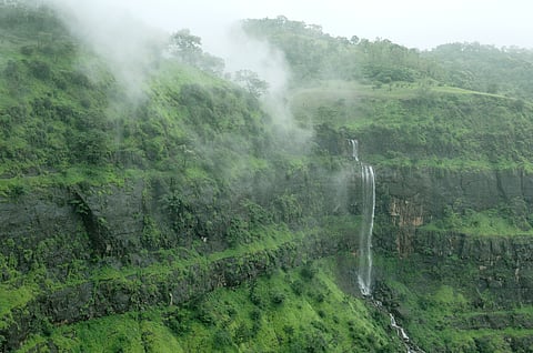 Bhandardhara is known for its lush greenery, waterfalls, and famous Arthur Lake