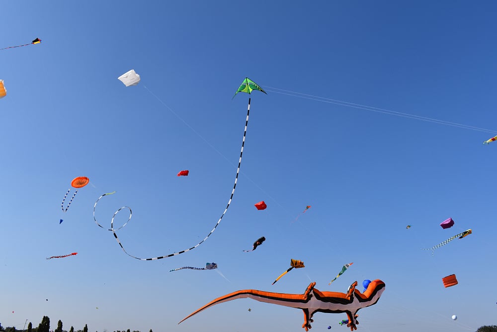 The skies are painted with varied colours during this festival