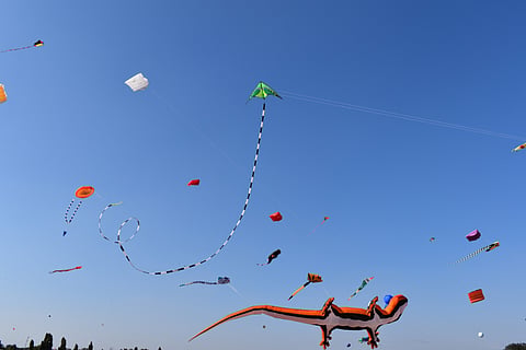 The skies are painted with varied colours during this festival