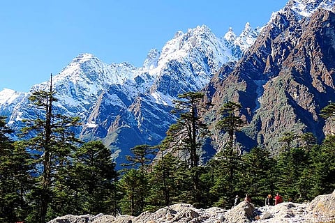 North Sikkim's Khangchendzonga National Park (KNP) has the Tent Peak and the Zemu Glacier Ridge on the north, the Lamaongden Mountain Ridge on the east, Mount Narsing and Pandim on the south, and the majestic Khangchendzonga to the west.