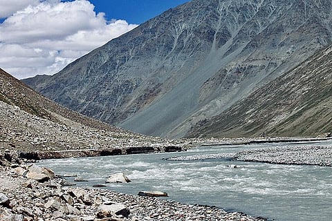 ‘A serene Chandra river running beside the road giving a breathtaking look