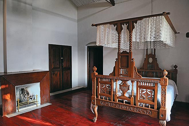 A vintage bedroom at the bungalow