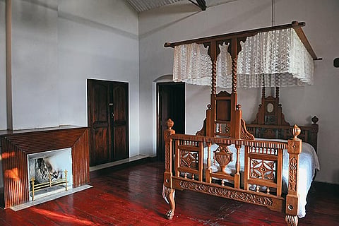 A vintage bedroom at the bungalow