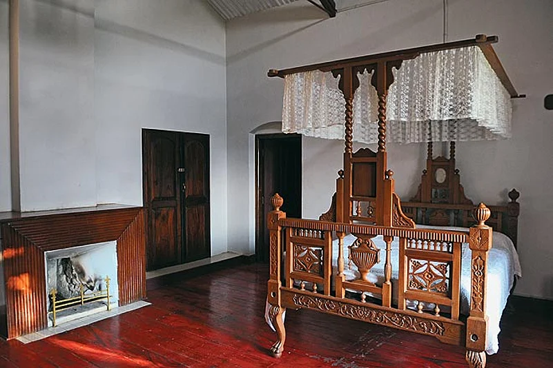 A vintage bedroom at the bungalow