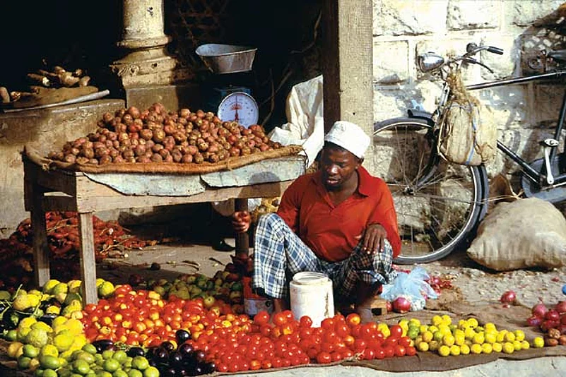 A trader on the streets of Zanzibar