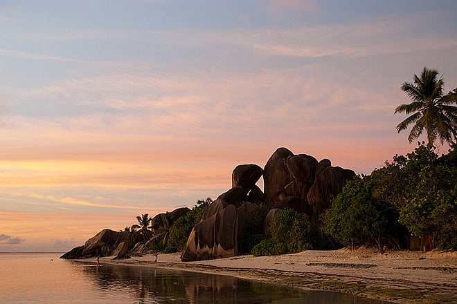 The smallest of the three main inhabited islands, you can hire a bicycle to go around La Digue