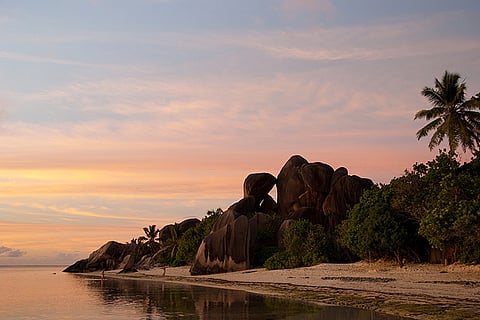 The smallest of the three main inhabited islands, you can hire a bicycle to go around La Digue
