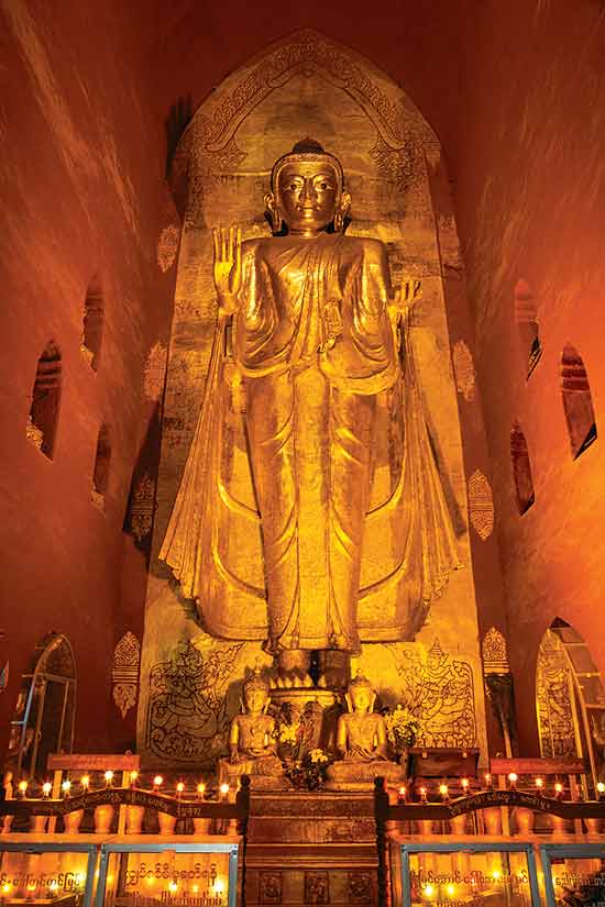 The Kasappa Buddha statue at Ananda Temple in Bagan