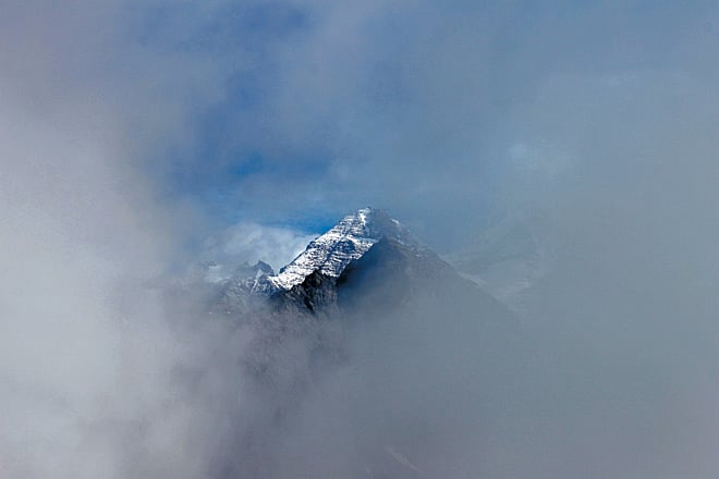 A mist-covered peak near Gramphoo