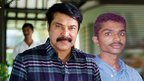 പ്രമോദിന്റെ പഴയൊരു ചിത്രത്തിനൊപ്പം മമ്മൂട്ടിയുടെ ചിത്രം ചേർത്തുവച്ചുണ്ടാക്കിയത്