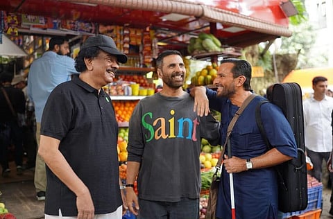 'ഹൈവാന്റെ' കൊച്ചിയിലെ സെറ്റിൽ പ്രിയദർശനൊപ്പം അക്ഷയ് കുമാറും സെയ്ഫ് അലിഖാനും