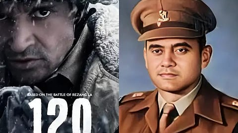 '120 ബഹാദുര്‍'പോസ്റ്ററും,മേജര്‍ ഷെയ്താന്‍ സിങ് ഭാട്ടിയുടെ ചിത്രവും