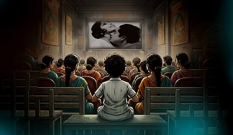 പഴയ സിനിമാതിയേറ്ററിന്റെ എഐ നിർമിത ചിത്രം