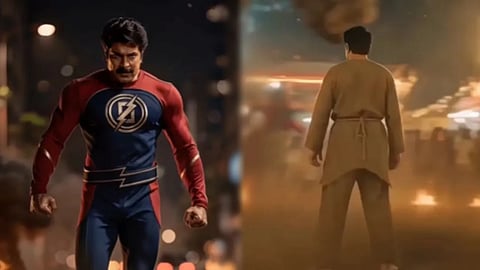 മമ്മൂട്ടിയെ നായകനാക്കിയുള്ള  മിന്നൽമുരളി എഐ വീഡിയോയിൽ നിന്ന്