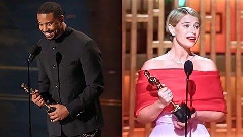 മികച്ച നടനും നടിക്കുമുള്ള ഓസ്കർ അവാർഡ് നേടിയ മൈക്കൽ ബി ജോർദാനും ജെസി ബ​ക്‌​ലിയും