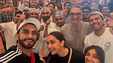 രൺവീർ സിങ്ങും ദീപിക പദുക്കോണും മുംബൈയിലെ ചൗപാട്ടിയിലുള്ള 'ബെന്നെ' റസ്റ്ററന്റില്‍