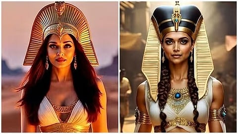 എഐ ഉപ​യോ​ഗിച്ച് തയ്യാറാക്കിയ വീഡിയോയിൽ ക്ലിയോപാട്രയായി ഐശ്വര്യ റായിയും നെഫെര്‍റ്റിറ്റിയായി മാറിയ ദീപിക പദുകോണും