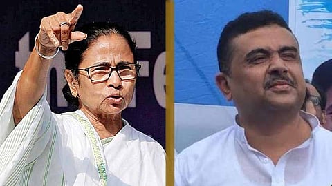 মমতা বন্দ্যোপাধ্যায় ও শুভেন্দু অধিকারী