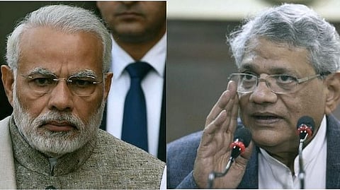 নরেন্দ্র মোদী ও সীতারাম ইয়েচুরি 
