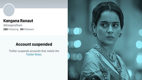 কঙ্গনা রানাওয়াতের ট্যুইটার হ্যান্ডেল সাসপেন্ড