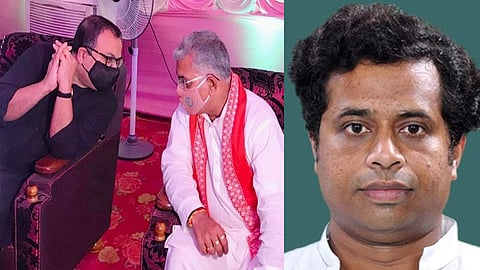 কুনাল ঘোষের সাথে আলোচনায় ব্যস্ত দিলীপ ঘোষ