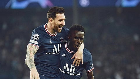 গোল করার পর মেসি