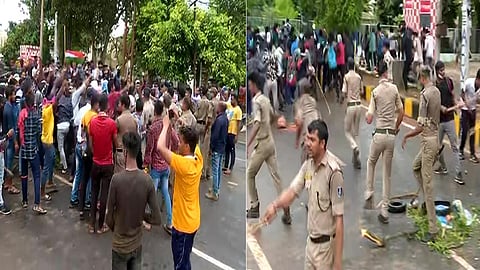বিক্ষোভকারীদের সঙ্গে সংঘর্ষ পুলিশের