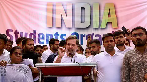 নয়াদিল্লীতে ছাত্র সমাবেশে রাহুল গান্ধী 