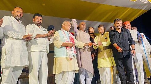 গয়ায় দলীয় কর্মী সমাবেশে জিতন রাম মাঝি 