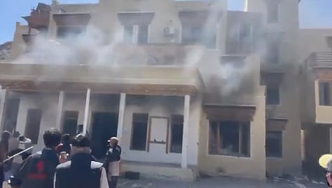 লেহ তে বিজেপি অফিসে আগুন 