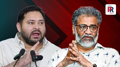 আরজেডি প্রধান তেজস্বী যাদব ও সিপিআইএমএল সাধারণ সম্পাদক দীপঙ্কর ভট্টাচার্য