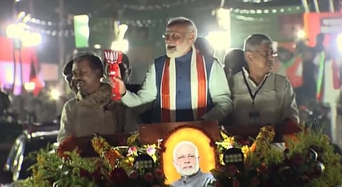 পাটনায় প্রধানমন্ত্রী রোড শো