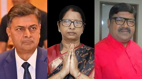 আর কে সিং, ঊষা আগরওয়াল এবং অশোক কুমার আগরওয়াল (বামদিকে থেকে)