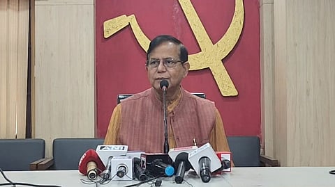 সাংবাদিক সম্মেলনে সিপিআইএম রাজ্য সম্পাদক মহম্মদ সেলিম