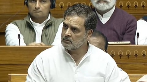 লোকসভায় বক্তব্য রাখছেন রাহুল গান্ধী