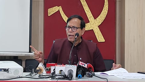 বুধবার সাংবাদিক সম্মেলনে সিপিআইএম রাজ্য সম্পাদক মহম্মদ সেলিম 
