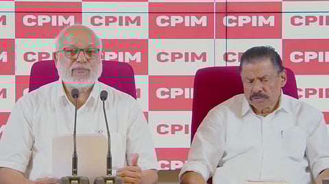 রবিবার সাংবাদিক সম্মেলনে সিপিআইএম সাধারণ সম্পাদক এম এ বেবী ও কেরালা রাজ্য সম্পাদক এম ভি গোবিন্দন