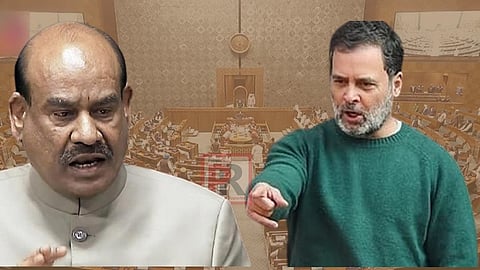 লোকসভার স্পিকার ওম বিড়লা এবং বিরোধী দলনেতা রাহুল গান্ধী