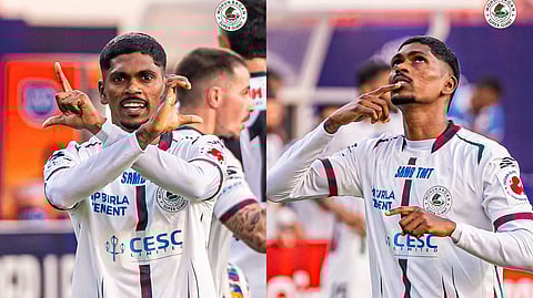 গোলের পর উদযাপন লিস্টনের