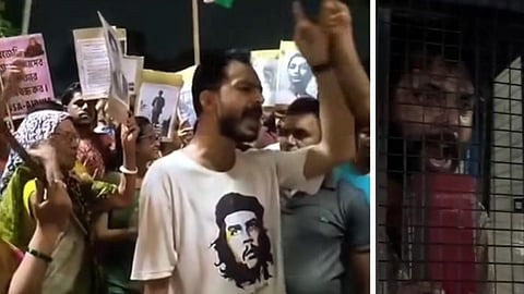 যাদবপুরে উচ্ছেদ বিরোধী বিক্ষোভ, আটক সৃজন ভট্টাচার্য