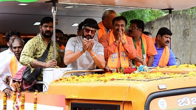 ಹುಬ್ಬಳ್ಳಿ: ಬಿಜೆಪಿ ಅಭ್ಯರ್ಥಿ ಮಹೇಶ ಟೆಂಗಿನಕಾಯಿ ಪರ ನಟ ಸುದೀಪ್ ಪ್ರಚಾರ