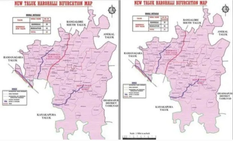 ನೂತನ ಹಾರೋಹಳ್ಳಿ ತಾಲೂಕು ನಕಾಶೆ