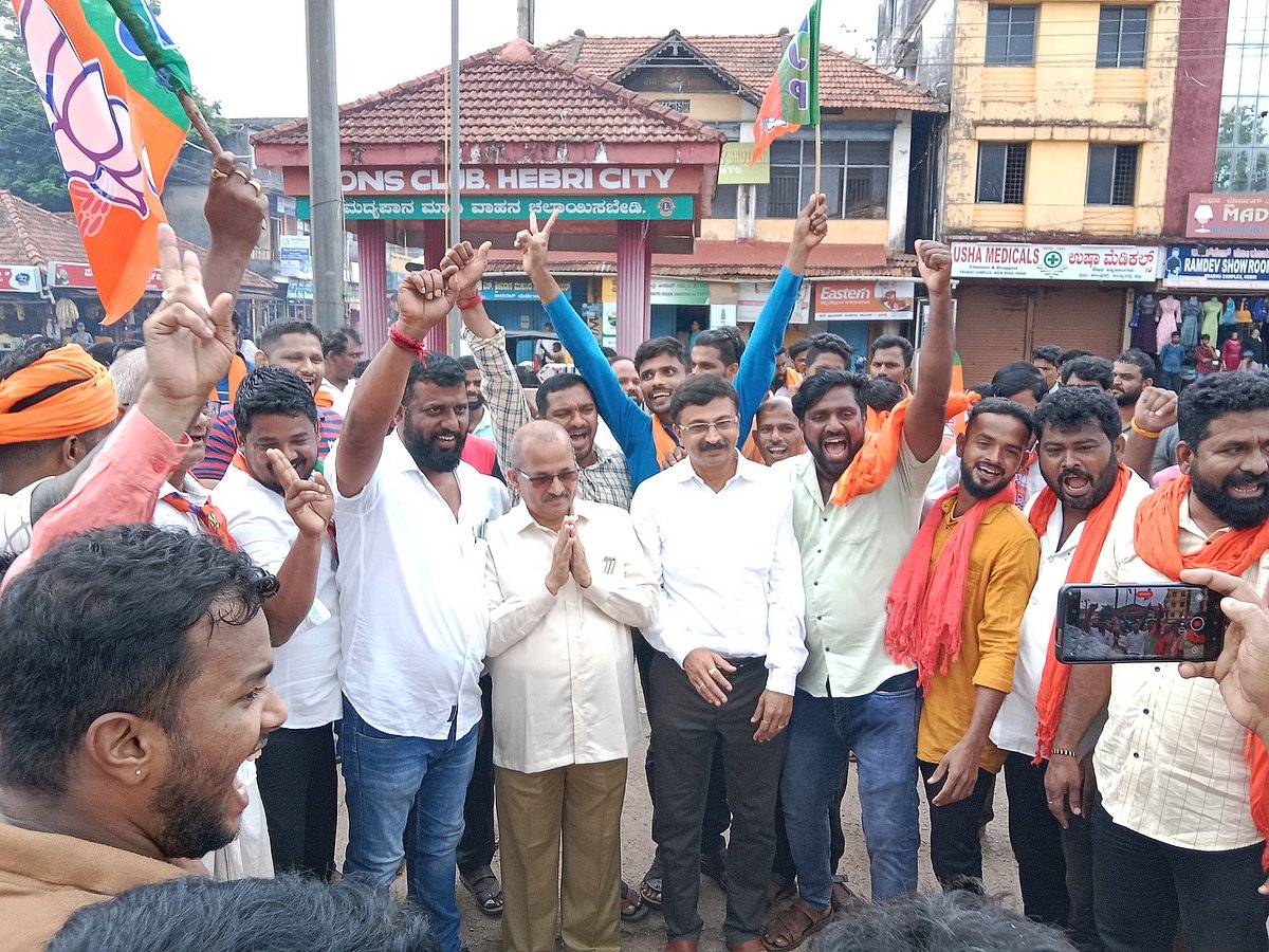 ಕಾರ್ಕಳದಲ್ಲಿ ಸುನಿಲ್‌ ಕುಮಾರ್‌ ಗೆಲುವು: ಹೆಬ್ರಿಯಲ್ಲಿ ವಿಜಯೋತ್ಸವ