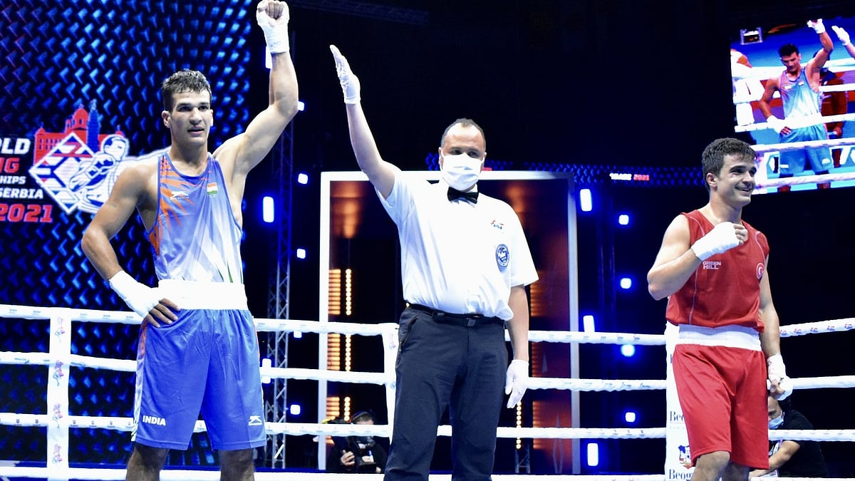 ಪುರುಷರ ವಿಶ್ವ ಬಾಕ್ಸಿಂಗ್ ಚಾಂಪಿಯನ್‌ಷಿಪ್‌: 16ರ ಘಟ್ಟಕ್ಕೆ ಆಕಾಶ್‌, ನಿಶಾಂತ್‌