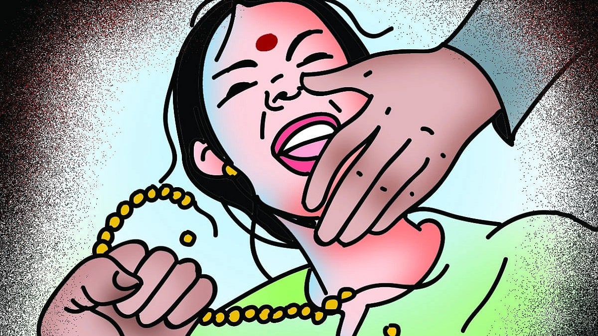 ಸಂತೇಬೆನ್ನೂರು: ಮಹಿಳೆಯ ಚಿನ್ನದ ಸರ ಕಸಿದು ಪರಾರಿ