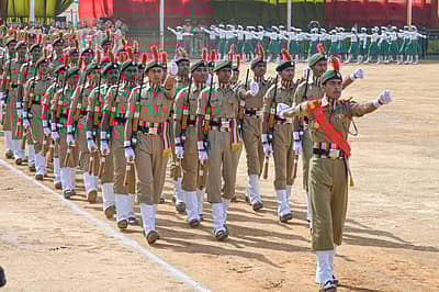 ಎನ್‌ಸಿಸಿ ಬಾಲಕರಿಂದ ಪರೇಡ್ ಸಿದ್ಧತೆ–
