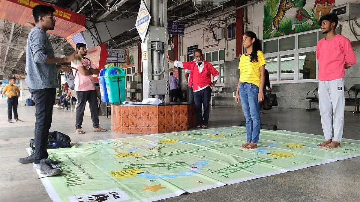 ನೈರುತ್ಯ ರೈಲ್ವೆ ಬೆಂಗಳೂರು ವಿಭಾಗದಿಂದ ಪ್ಲಾಸ್ಟಿಕ್‌ ಜಾಗೃತಿಗಾಗಿ ಹಾವು–ಏಣಿ ಆಟ!